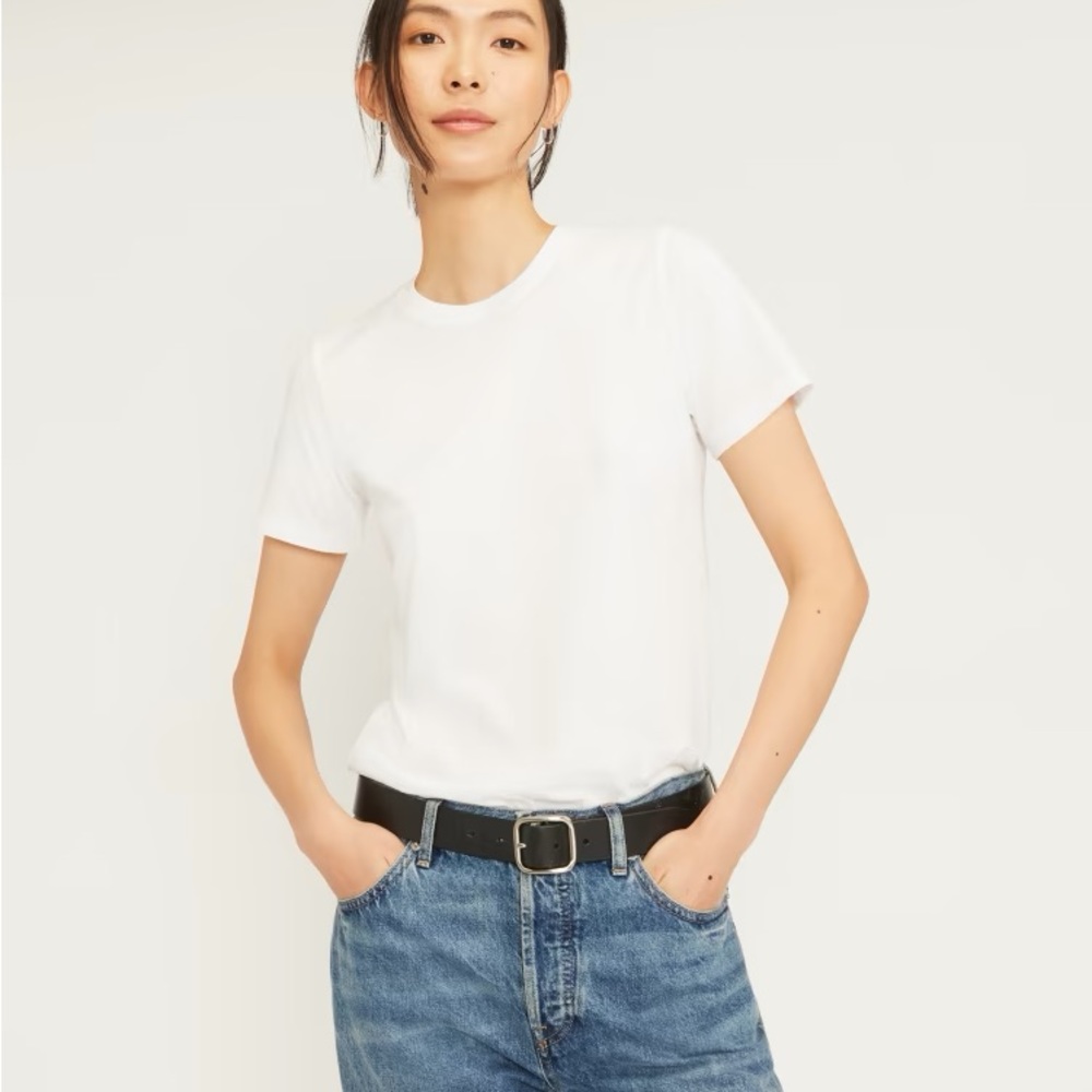 Everlane White Organic Cotton Crew Tshirt